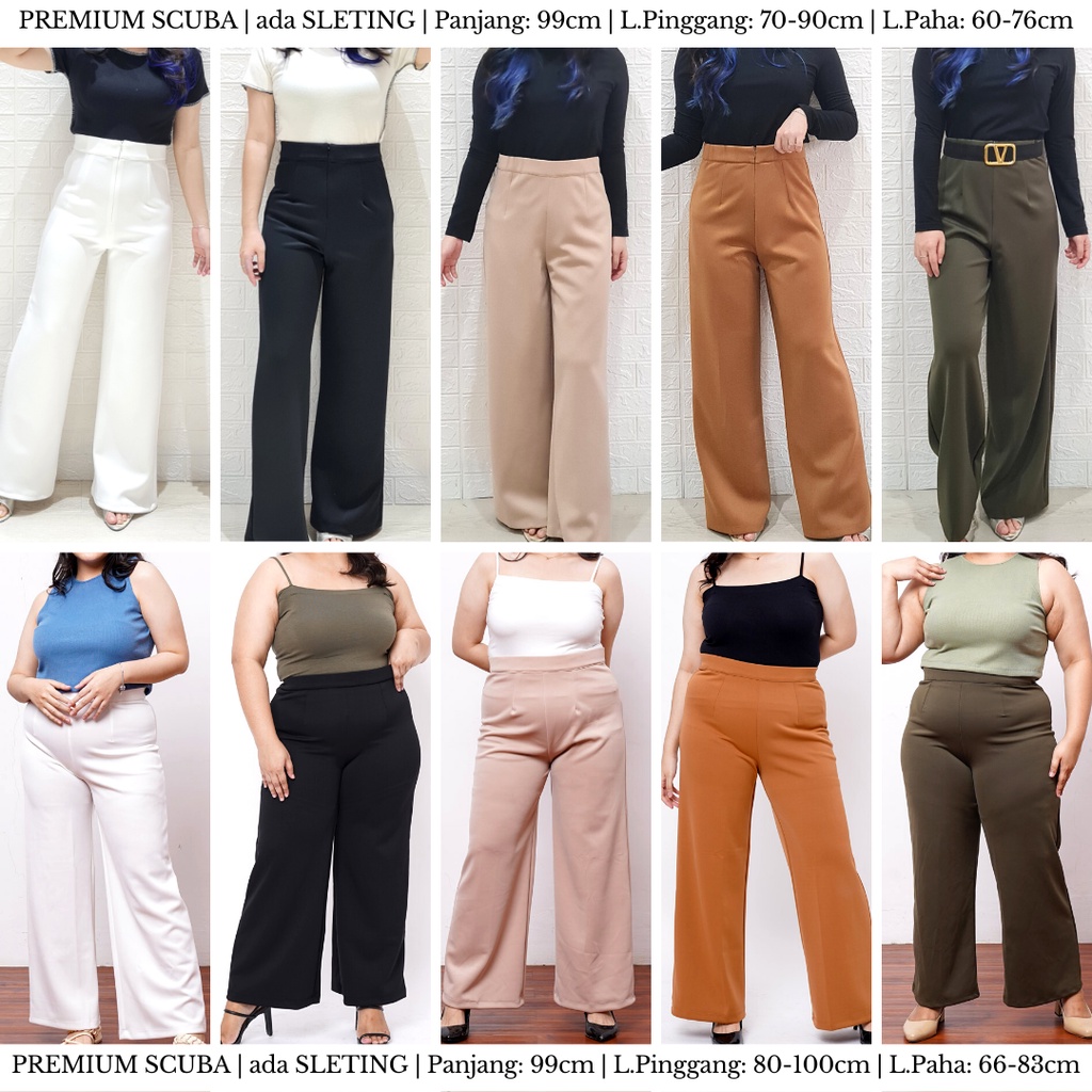 ready 5383 prime high waist culottes scuba standart bigsize long cullotes