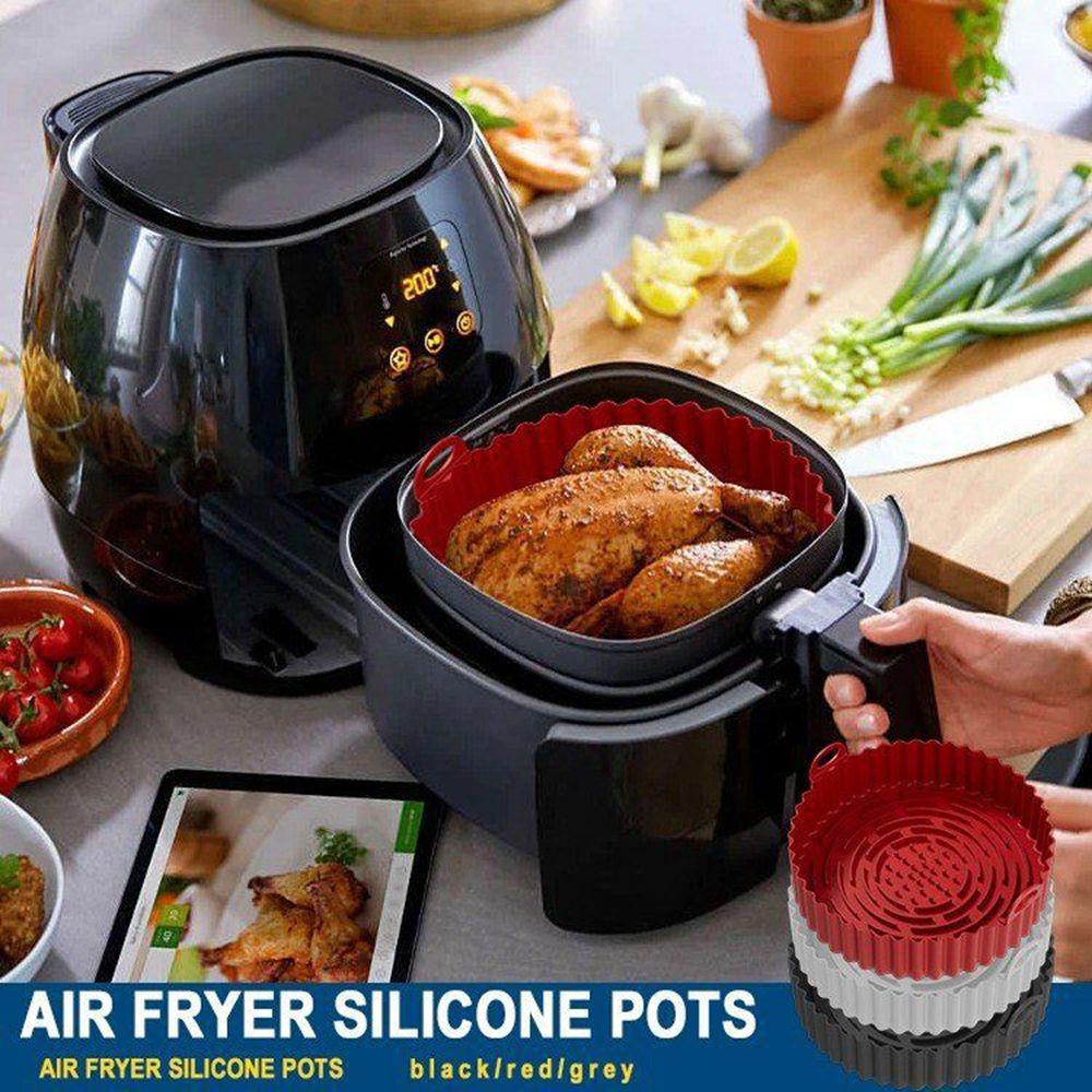 Solighter Air Fryer Silicone Pot Reusable Grill Pan Keranjang Pengganti