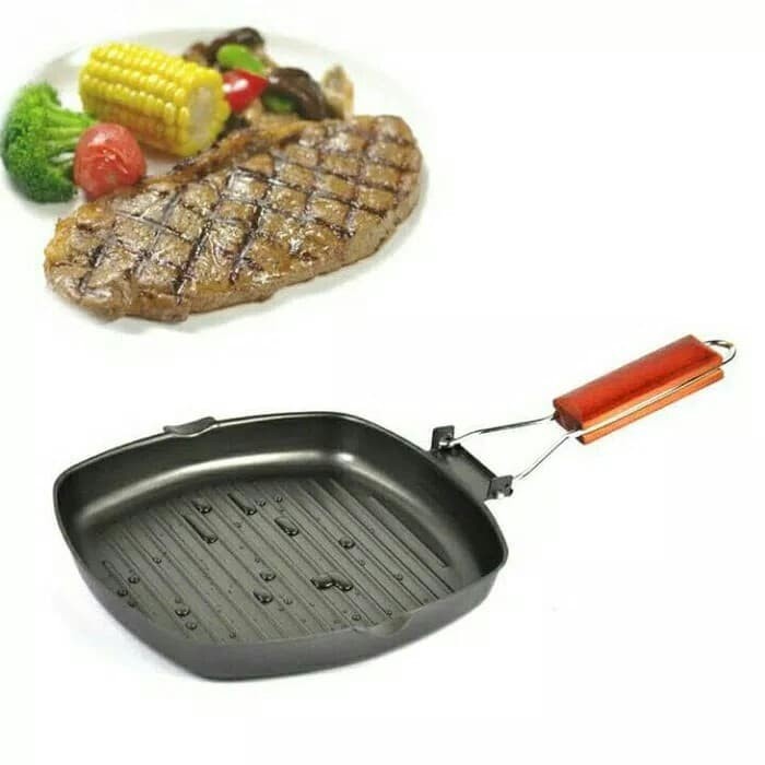 Square Grill Pan 28 Cm Super Pan Panggangan persegi Alumunium