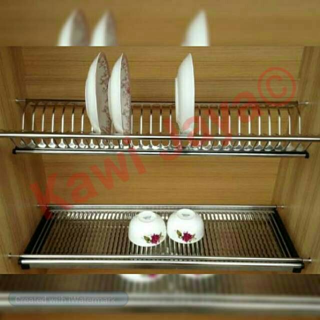 Rak Piring Gantung Tatakan Lemari Kitchen Set Stainless 