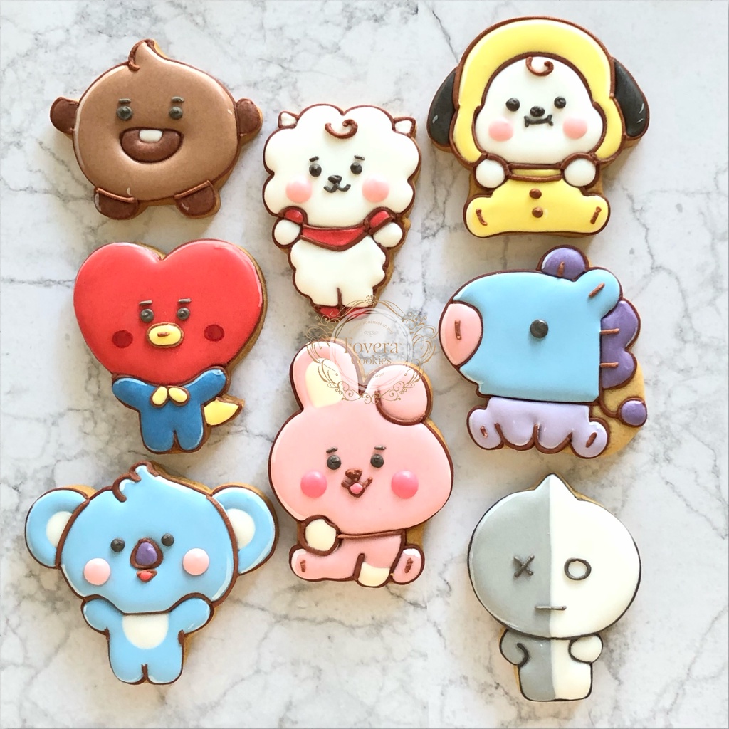 

(SET of 8pcs) Baby BT21 Decorated Cookies