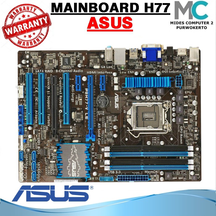 Mainboard Intel H77 Asus Soket 1155 4 Slot Ram Vga On Board