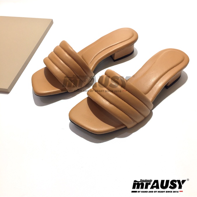 Sandal Heels Selop Wanita Cewek Nyaman Strap 1 mrAUSY 3 cm