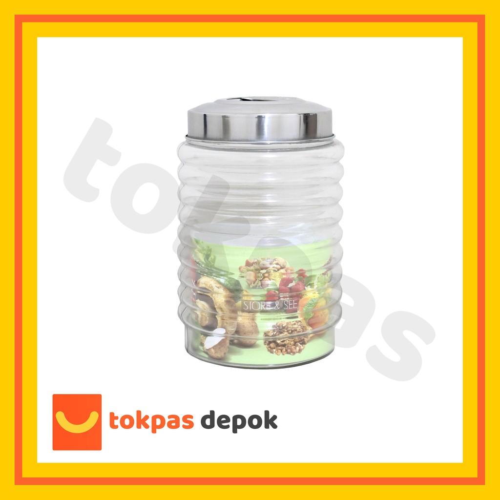 Toples Lebaran Toples Kaca Gelombang Kedap Udara 4,5 Liter DLX Glass
