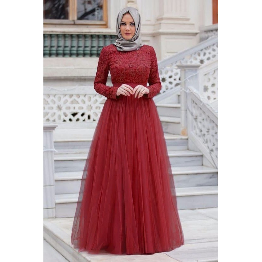 GAMIS BRUKAT ALMAERA MAXI / GAMIS PESTA BRUKAT TILE PREMIUM / GAMIS KONDANGAN / FASHION MUSLIM