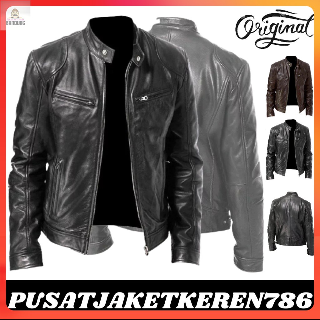 JAKET PRIA TERBARU/JAKET KULIT SINTETIS PRIA/JAKET MOTOR PRIA/JAKET PRIA 2021