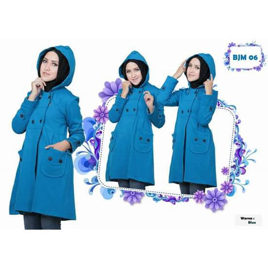 Jaket Korea Dewasa Wanita Muslimah Believe BJM  Biru ORI