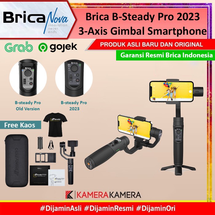 {adenastore} Gimbal Stabilizer Brica B-Steady Bsteady PRO 3 Axis HP  kaos tripod Diskon