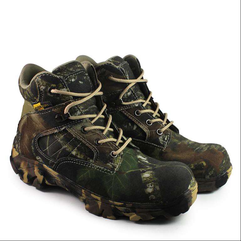 Sepatu Pria Boots Safety PDL CAMO 6 inch Tracking Hiking Ujung Besi