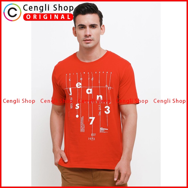 BAJU KAOS PRIA CARDINAL ORIGINAL CASUAL LENGAN PENDEK MERAH CA07