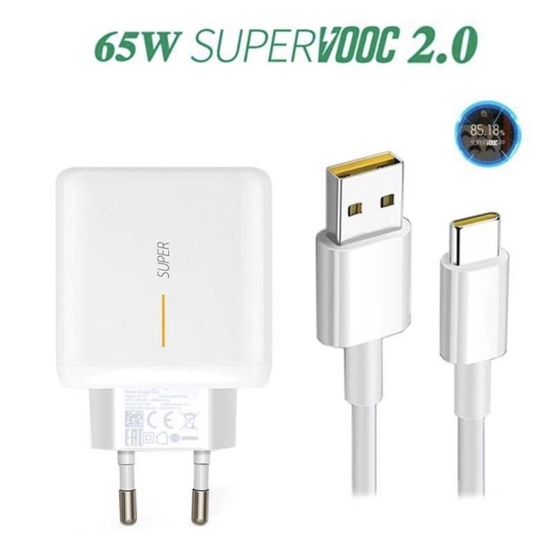 Charger Oppo 65 Watt Type C Super VOOC RENO tipe ACE 2 65 Watt KABEL DATA CASS Micro USB FAST QUICK CHARGE