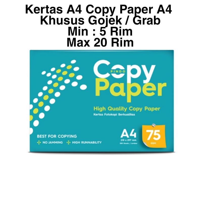 KERTAS HVS A4 COPY PAPER 75 GRAM KHUSUS GOSEND / KERTAS FOTO COPY A4 COPY PAPER