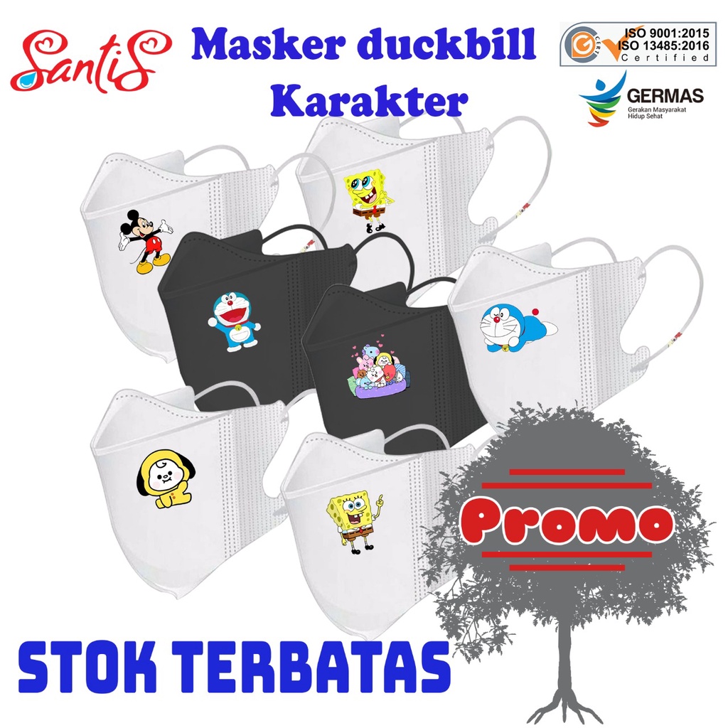 Masker Duckbill Motif / Duckbill Motif Kartun / Duckbill Premium