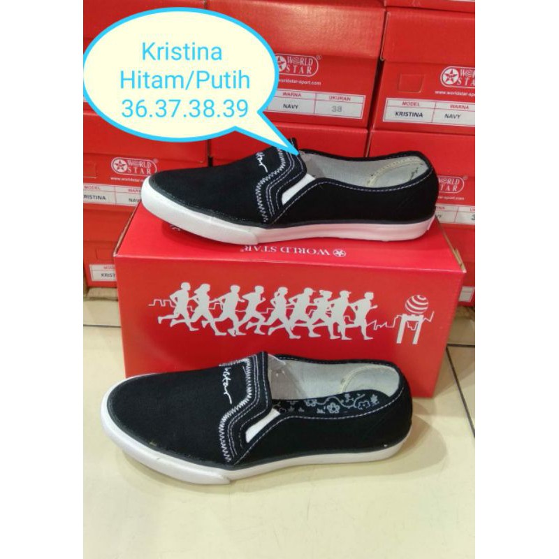 Sepatu World Star Kristina Hitam putih