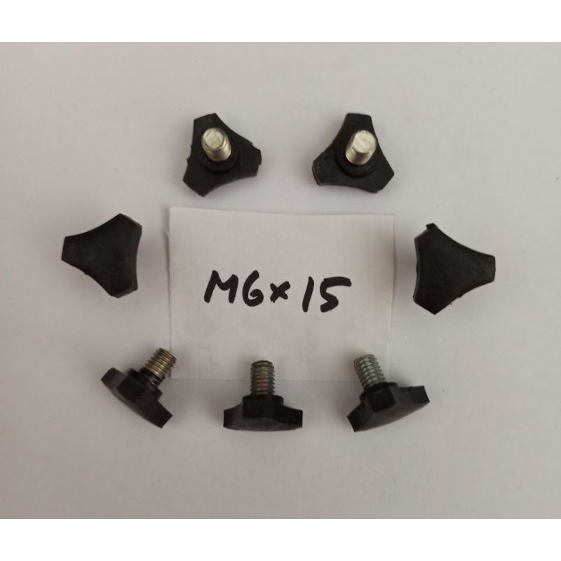 50 pcs Baut Knob  M6x15 baut ukuran M6x15 untuk mur 9 mm kunci 10