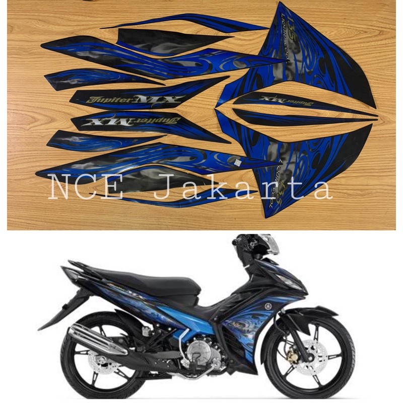 STIKER STRIPING LIS JUPITER MX 2011 BIRU HITAM