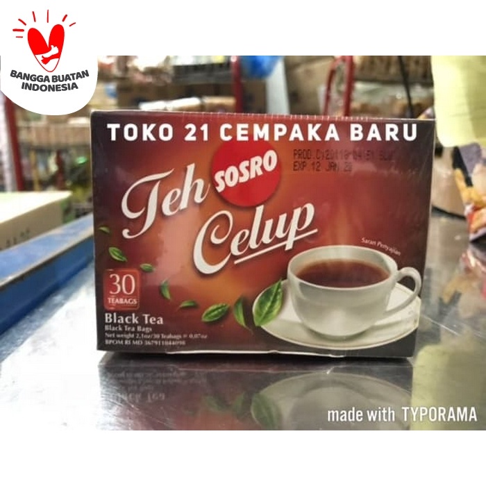 

TEH-DAUN- TEH CELUP SOSRO BOX ISI 30 TEA BAGS | TEH HITAM BLACK TEA AMPLOP MURAH -DAUN-TEH.