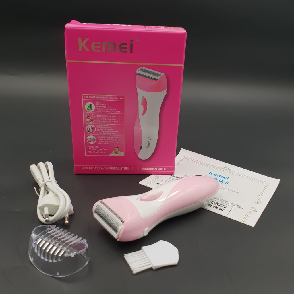 alat cukur rambut kemei km-3018 lady shaver pencukur bulu kaki dan ketiak