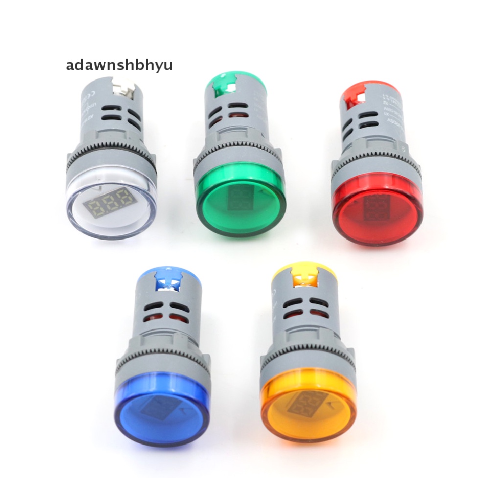 Adawnshbhyu 22mm LED Digital Display Gauge Volt Pengukur Tegangan Lampu Sinyal Indikator