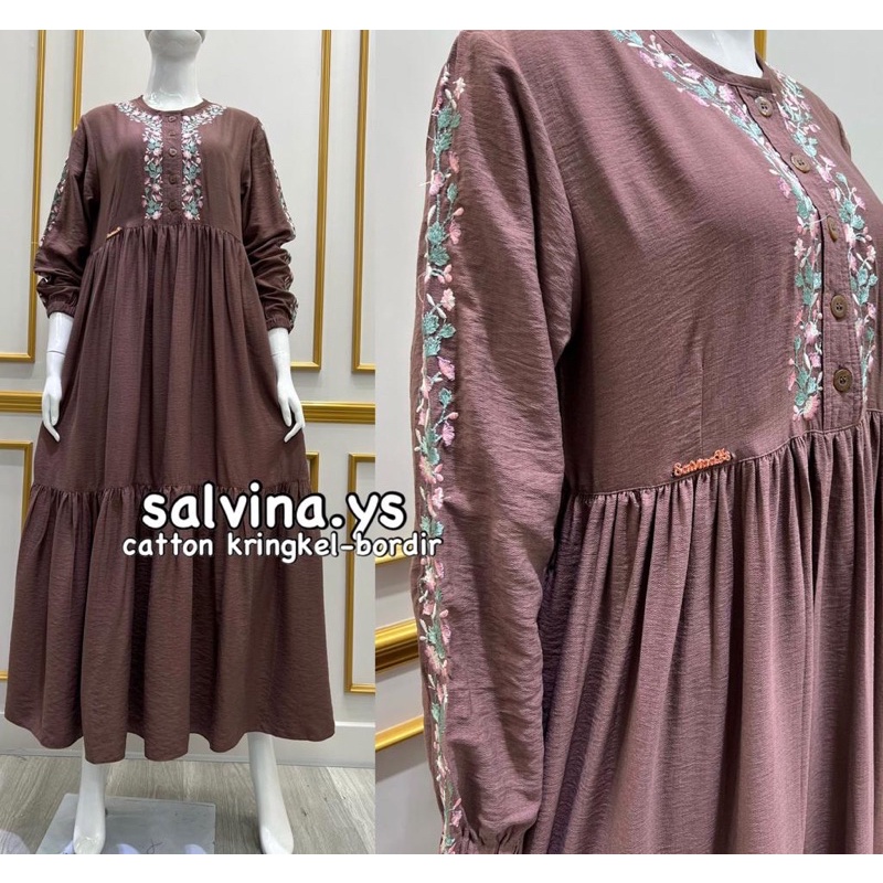 BEST SELLER GAMIS SALVINA.YS/GAMIS SALVINA.YS ORIGINAL/GAMIS MURAH/GAMIS MODEL TERBARU/GAMIS HARI RA