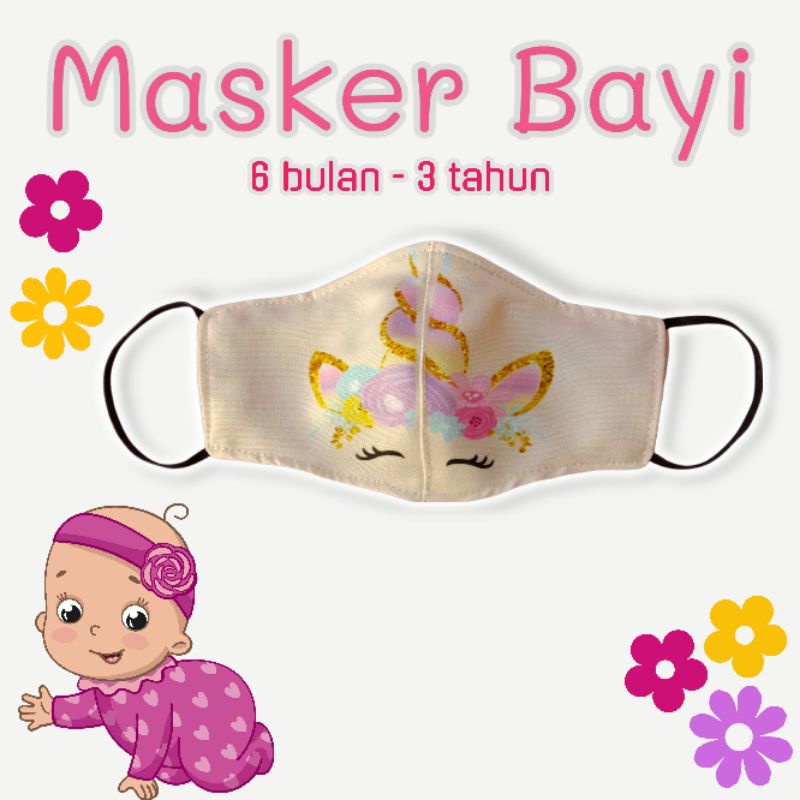 Masker BAYI, Masker Baby Printing, Masker Duckbill Bayi, Masker Balita, Masker Mouson Anak, Masker M