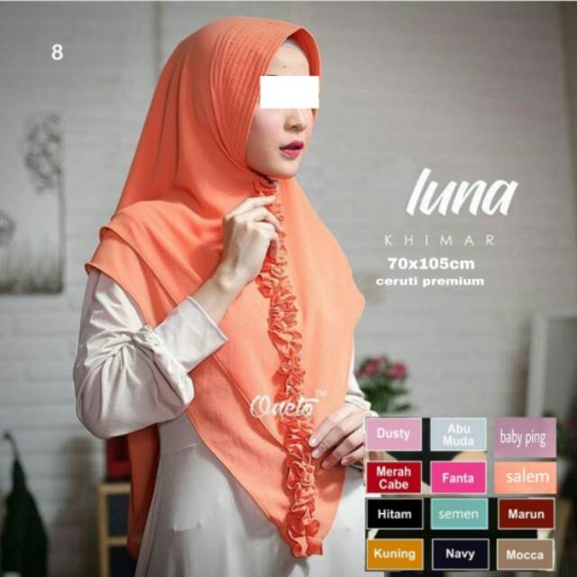 Jilbab | Khimar Luna bahan ceruty premium qualitas Original