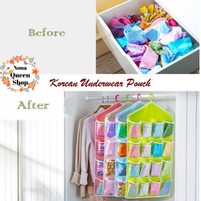 COD Hanger Underwear Pouch Organizer / Rak Gantung Tempat Pakaian Dalam Celana Dalam dan Bra NQS