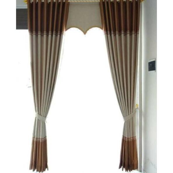 Modern.. Gorden Jendela Pintu Minimalis Abu Coklat Hijau Merah Fanta Dan Ungu Ukuran Tinggi 230Cm Al
