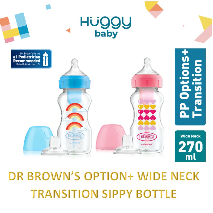 Dr Brown's Option+ Wide Neck Bottle Botol Susu Transition SIPPY