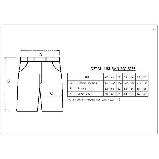 Celana Jeans Pendek Jumbo Big Size 40-44 Distro Premium