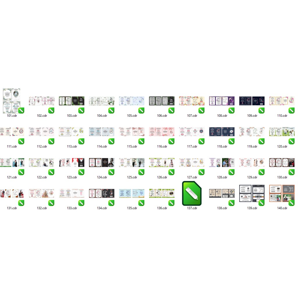 100 Undangan Vintage Premium V.5 Cdr Only