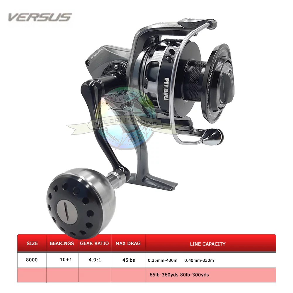 Reel Pancing Laut Versus Pit Bull 8000 - 11 Bearing