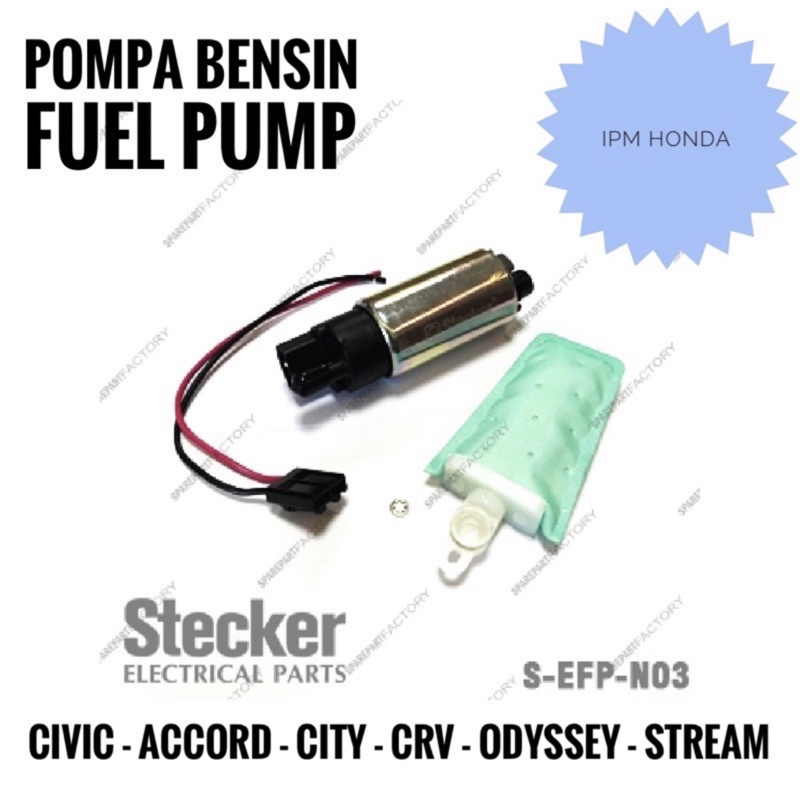 Pompa Motor Rotak Fuel Pump Pompa Bensin Honda Accord Cielo S84 S86 VTI VTIL CM5 CP2 Civic Genio Estillo Ferio Es VTIS Century FD FD1 FD2 FB FB2 Jazz GD3 IDSI VTEC GE8 GK5 City Z GD8 GM2 Odyssey RA6 RA8 RB1 RB3 Stream CRV GEN 1 RD1 GEN 2 RD4 RD5 Freed