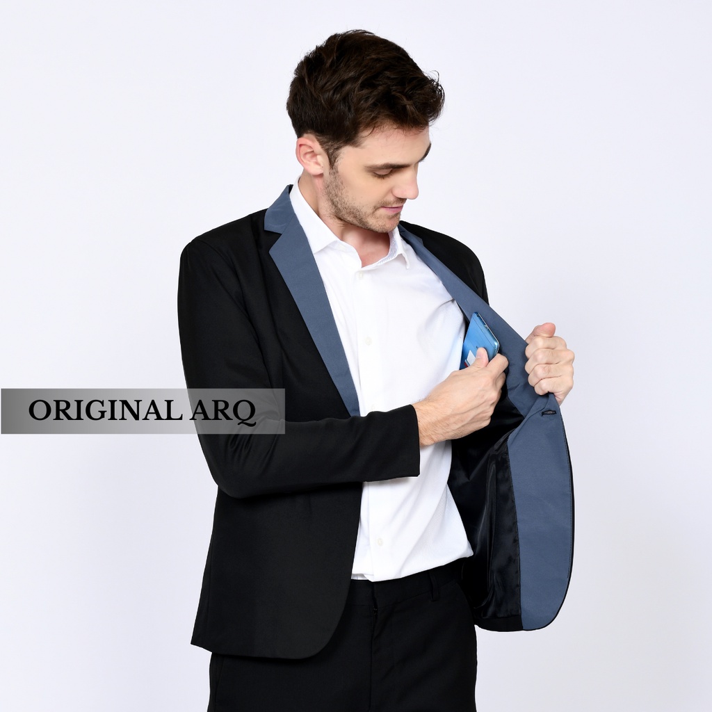 TERBARU ! JAS BLAZER PRIA SLIMFIT FORMAL CASUAL BAHAN PREMIUM ORIGINAL ARQ