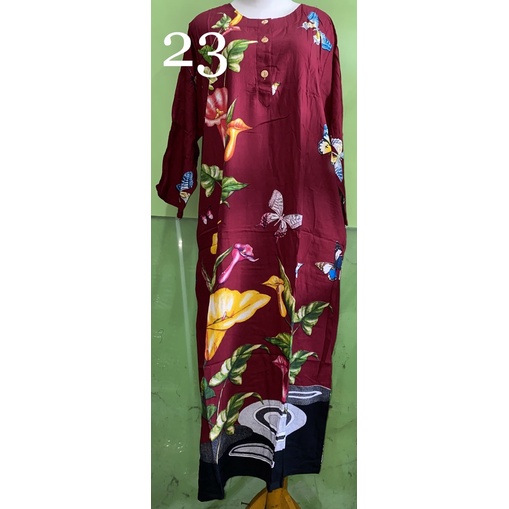 DASTER PENDEK LENGAN 3/4 LD 115CM KENCANA UNGU LABEL BIRU-23