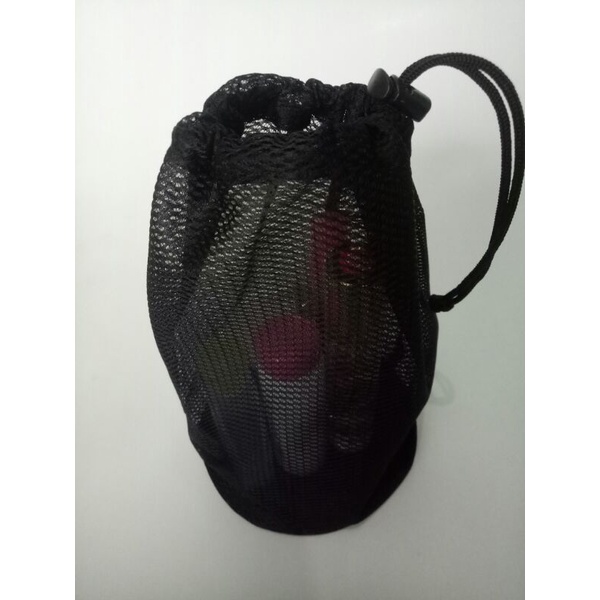 Pouch Bag Pria Wanita Bahan Jaring Nilon Hitam kwalitas Tas alat mandi Tas Handuk Tas kosmetik