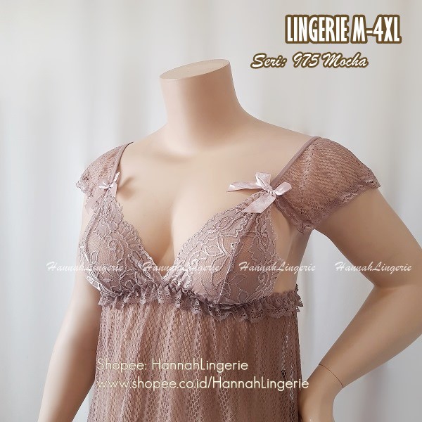 Transparan Lingerie L XL XXL 4X, Baju Tidur Premium Seksi Cantik Hot Ukuran Besar Jumbo Big Size 975