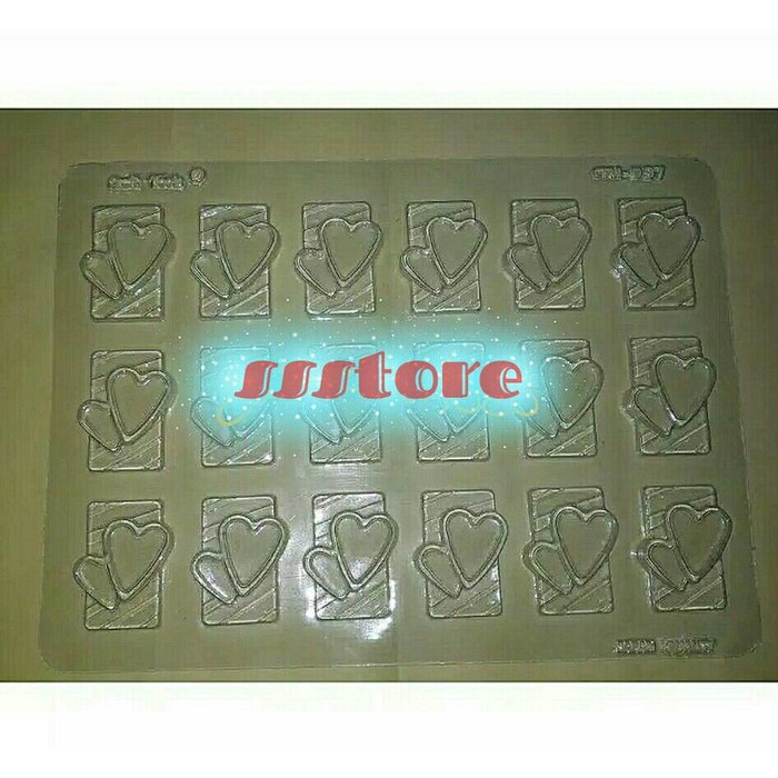 

cetakan mika CM love hati hiasan kue