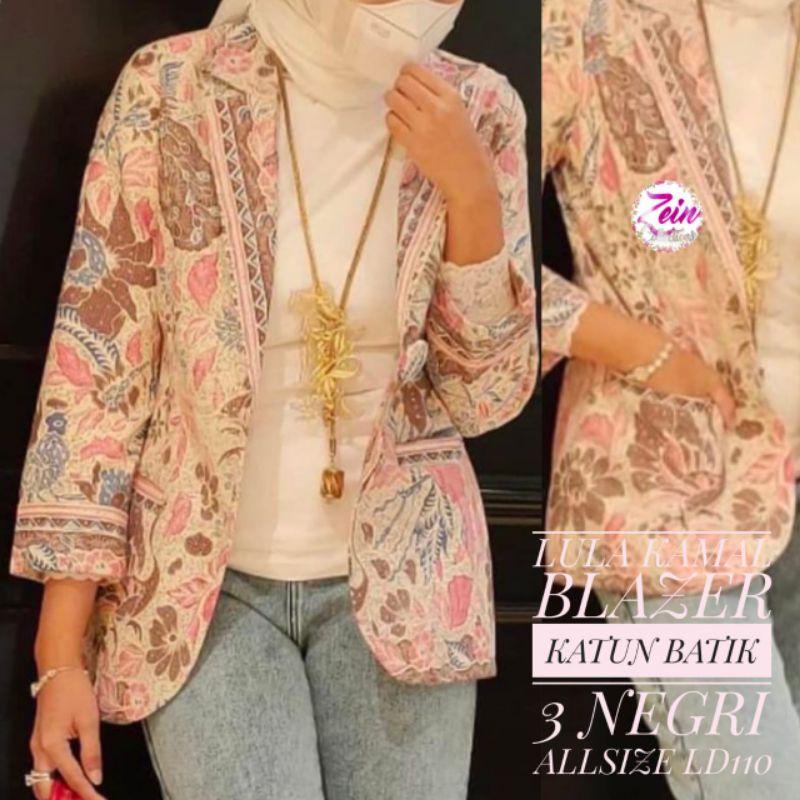 blazer lula kamal blazer kantor jas wanita blazer batik