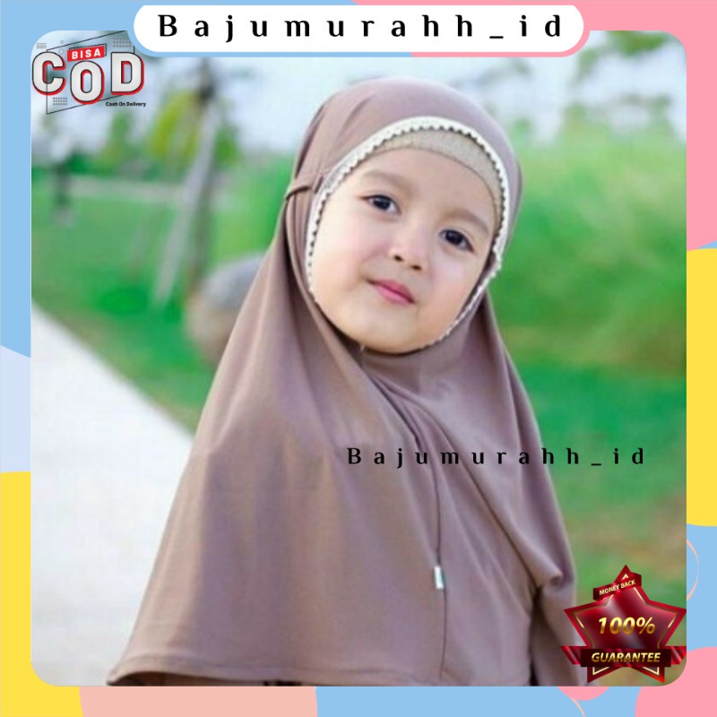J028 Hijab Jersey Renda Anak Tanggung Usia 2-6 tahun bahan lembut Bergo Renda Anak Jilbab Maryam Ren
