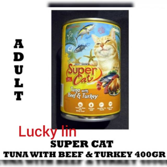 Makanan kucing super cat kaleng adult 400gr / supercat kaleng 400gr / super cat adult kaleng 400gr