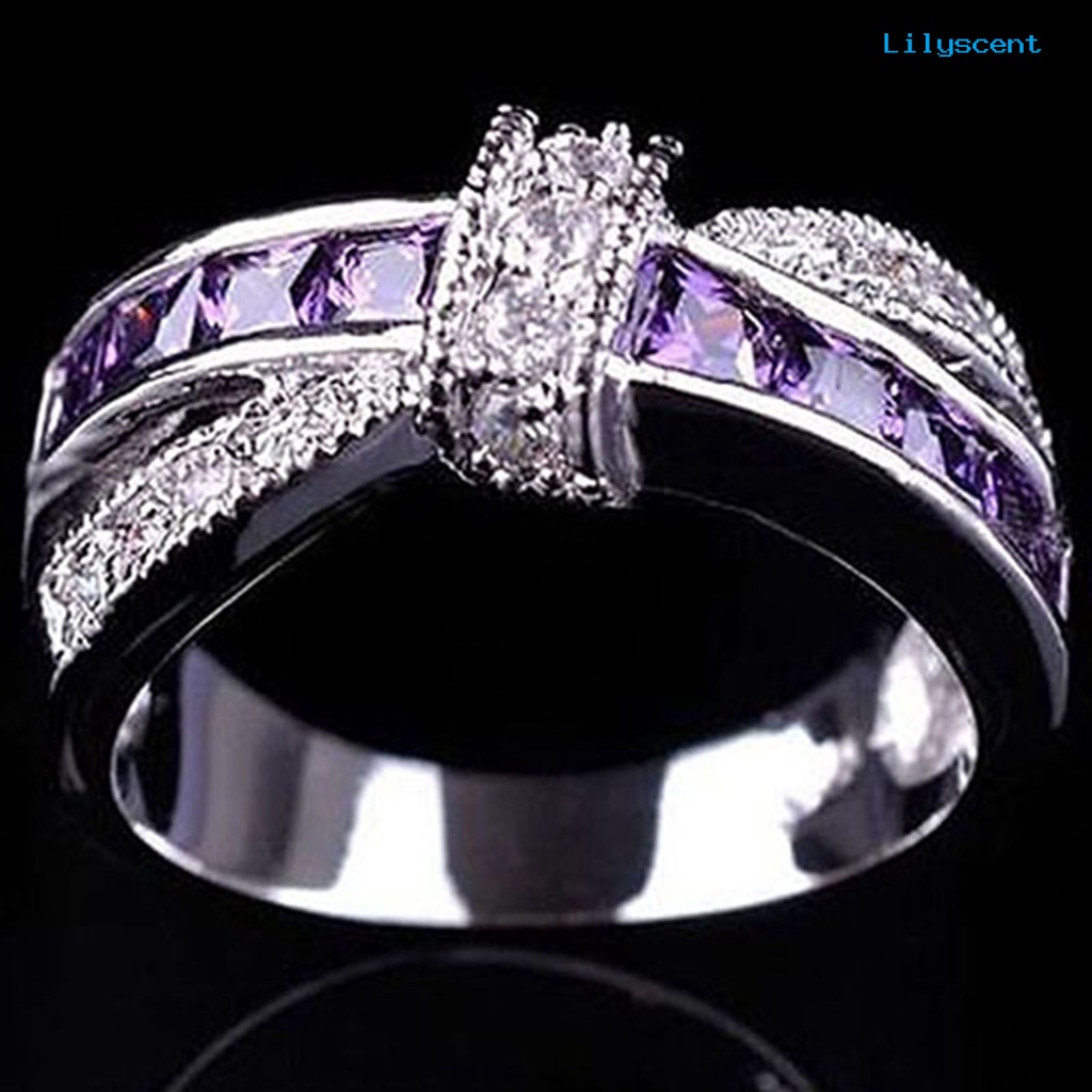 Ls Cincin Desain Salib Bahan Alloy Hias Berlian Imitasi Untuk Pesta