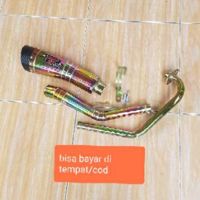 KNALPOT JUPITER MX-MX NEW 135 R9 FULL RAINBOW TERBARU