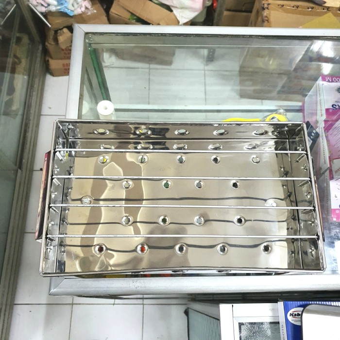 Panggangan Bakaran Sate Bahan Stainless 35x22x12cm