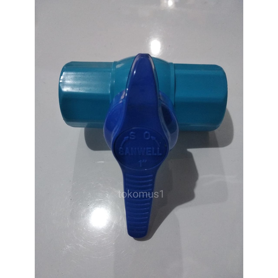 BALL VALVE/STOP KRAN PVC SANWELL 1/2&quot; 3/4&quot;1&quot; INCH
