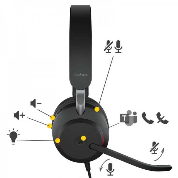 Jabra Headset Evolve2 40 USB-C, MS Stereo 24089-999-899