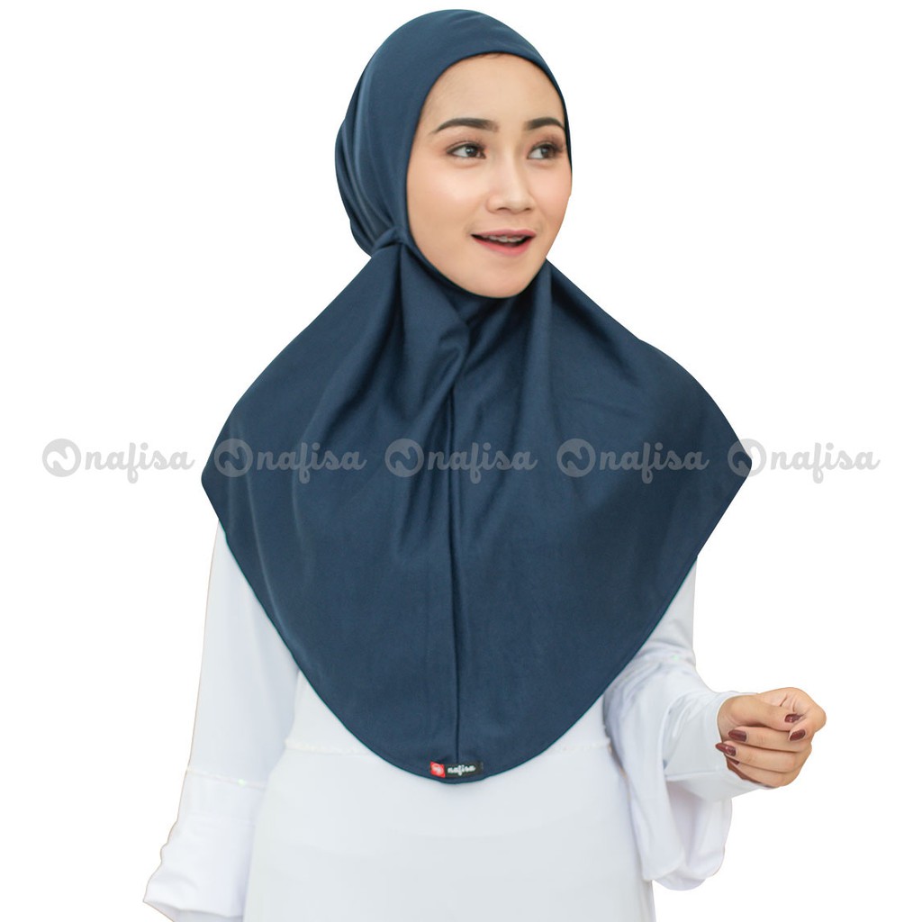 Jilbab Tali AT HOME JUMBO | Hijab Instan Kaos Non PAD Kerudung Instan Tali Tanpa Bergo-Dongker