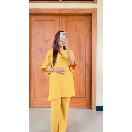 JUMBO ONE SET CRINGKLE TERBARU SETELAN WANITA KEKINIAN OOTD STYLE MODERN MASAKINI