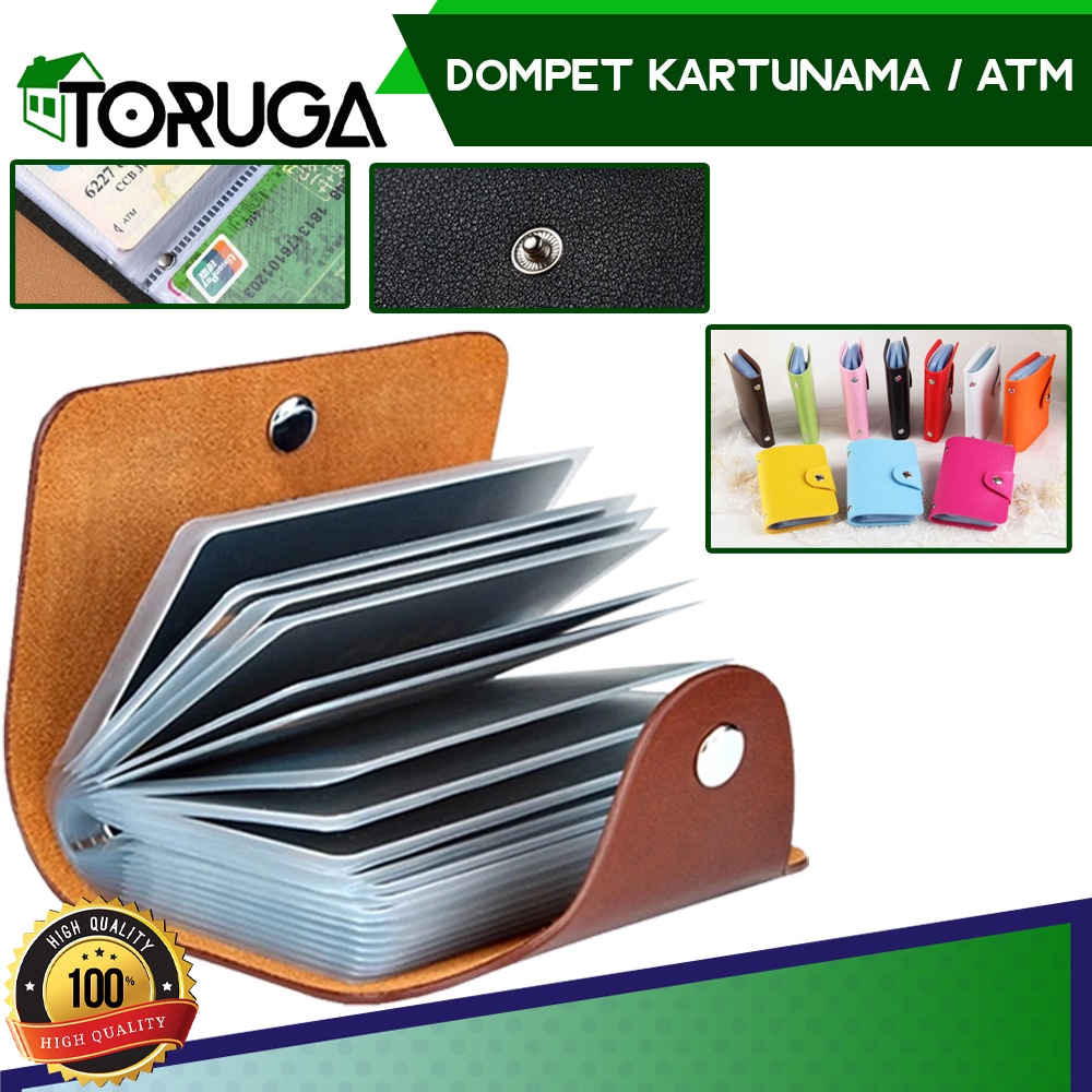 Dompet Kulit Tempat Kartu Nama Kredit ATM Card ID Holder 24s Souvenir