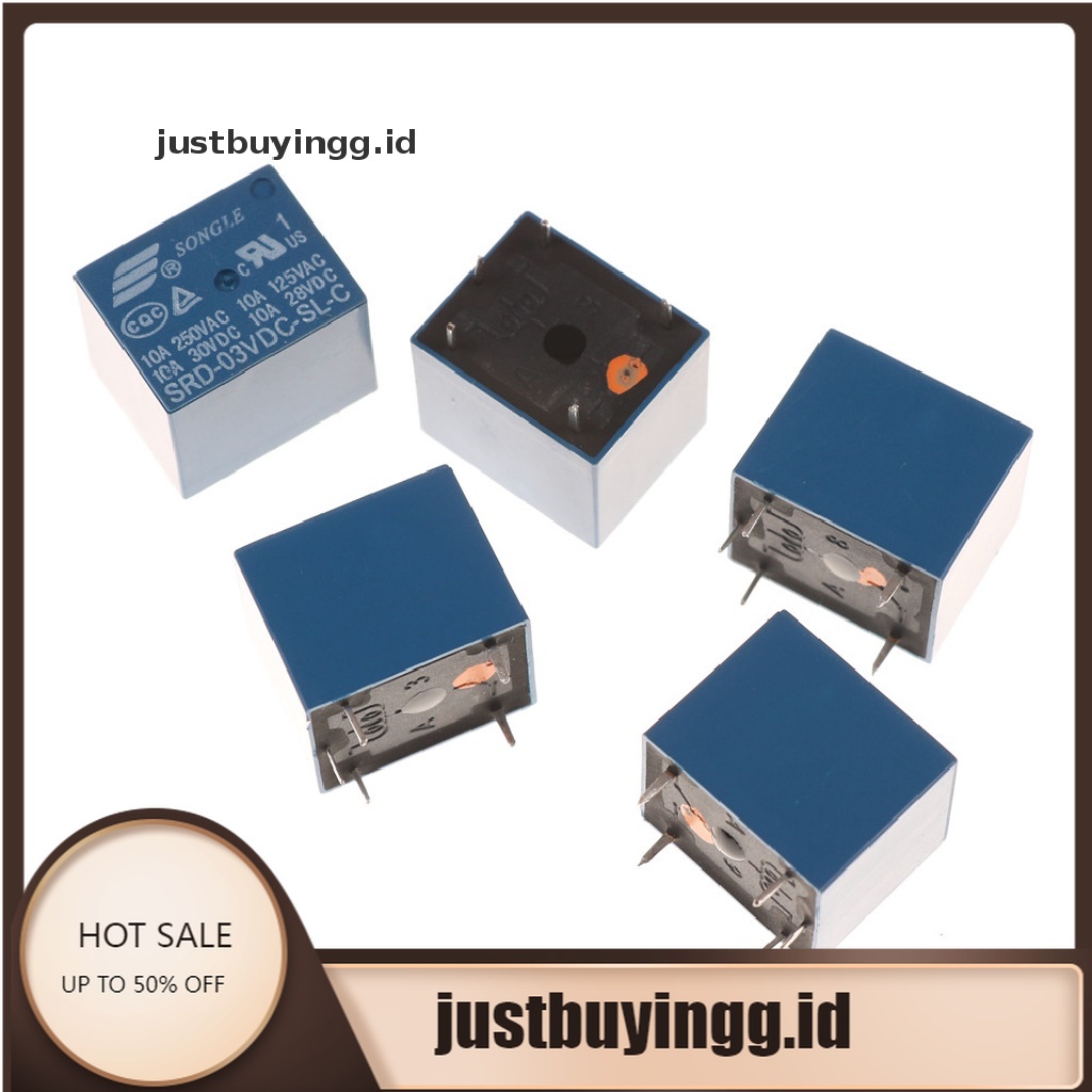 5pcs Power Relay Dc 3v Mini Srd-3Vdc-Sl-C Pcb